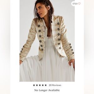 RARE FIND! Free People Velvet Military Jacket